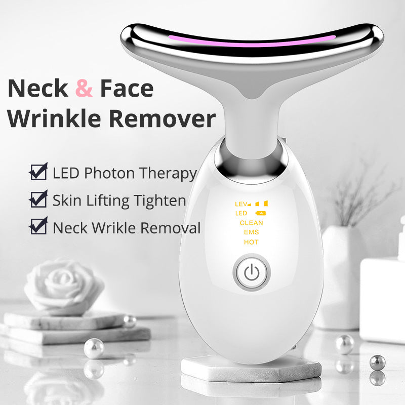 EMS Thermal Neck Lifting And Tighten Massager Electric Microcurrent Wrinkle Remover - Beuti-Ful