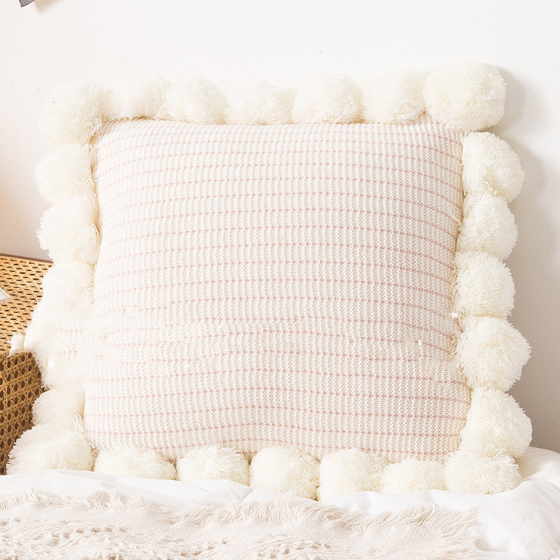 Throw Pillow Bed Sofa Cushion Waist Knitted Pillowcase - Beuti-Ful