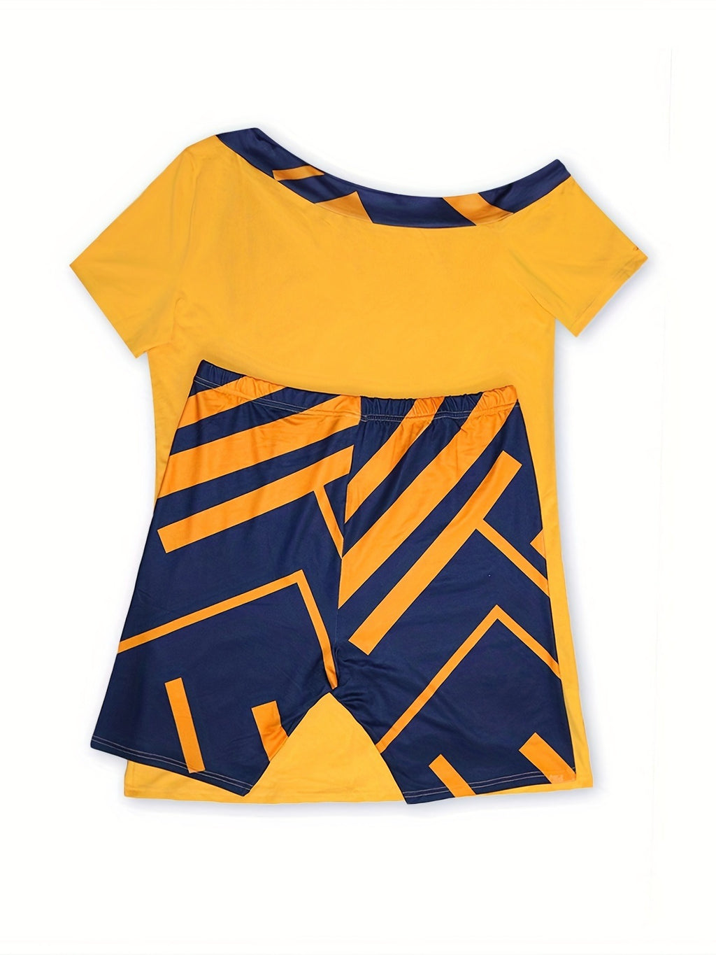 Sexy Off-the-shoulder Fashion Casual Printing Fifth Pants Suit - Beuti-Ful