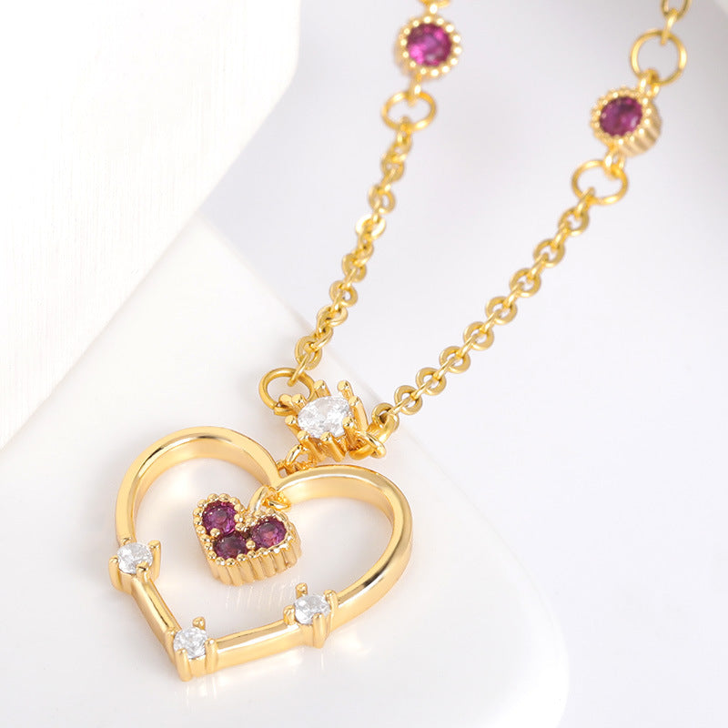 Fashion Double Love Pendant Necklace - Beuti-Ful