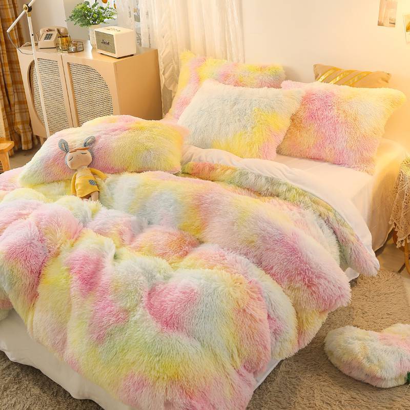 Mink Velvet Color Bedding Set Of Four Pieces - Beuti-Ful