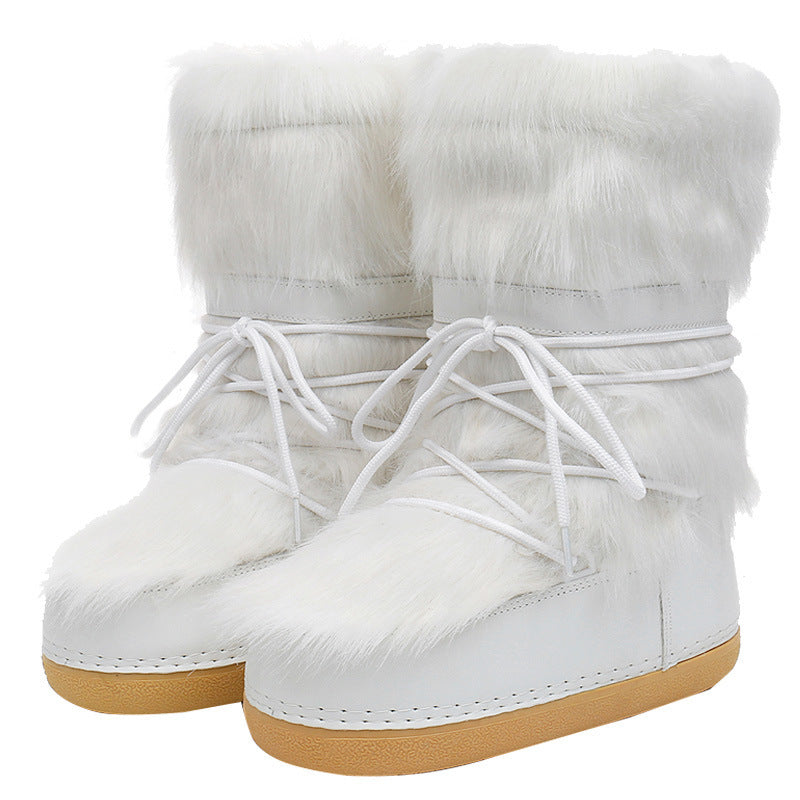 Winter Space Boots Furry Moon Boot Snow Boots For Women Fleece-lined Women - Beuti-Ful