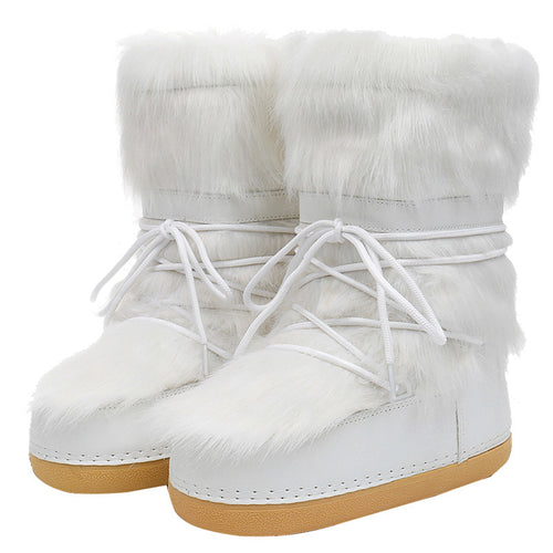 Winter Space Boots Furry Moon Boot Snow Boots For Women Fleece-lined Women - Beuti-Ful