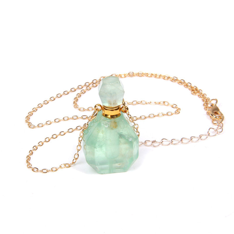 Perfume bottle crystal pendant necklace - Beuti-Ful