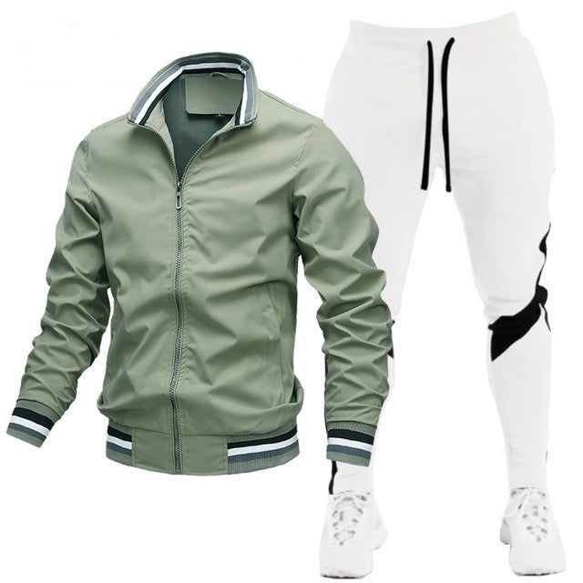 Sweatpants Running Sports Teen Jacket Stitching Suit