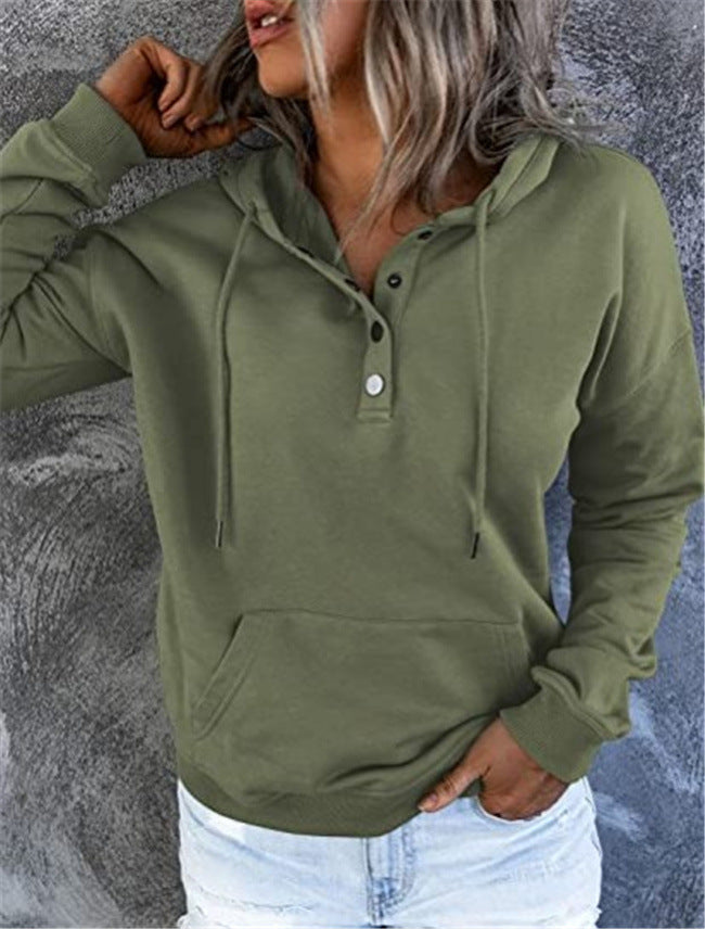 Women's Long-sleeved Hooded Front Eyelet Sweater - Beuti-Ful