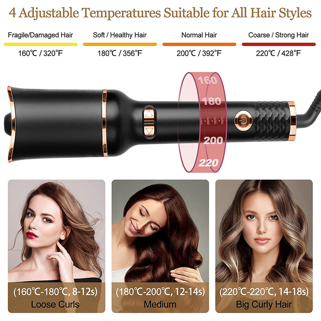 Automatic Curling Iron Air Curling Flat Iron Magic Wand Wave Styling Automatic Rotating Curling Wand Salon Styling - Beuti-Ful