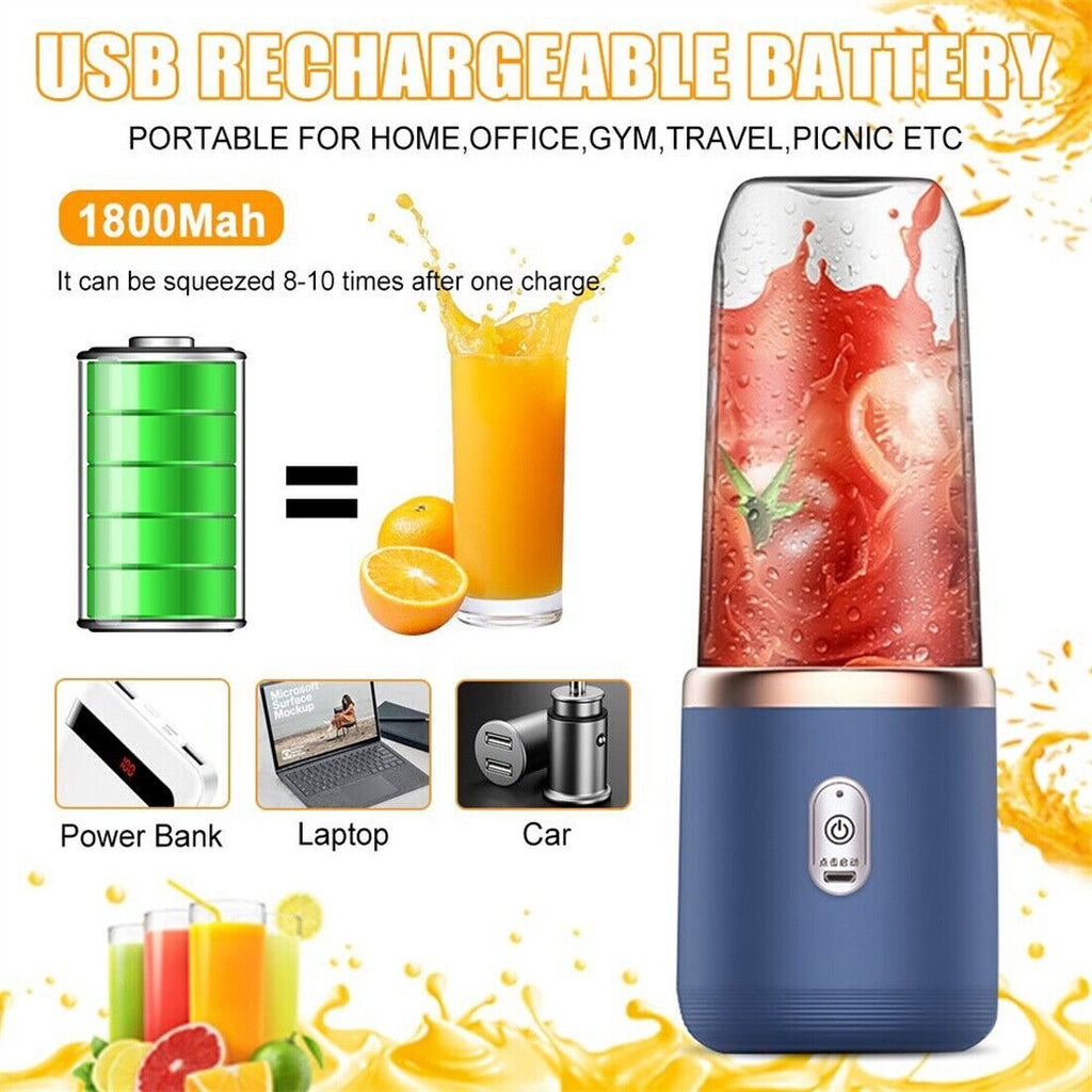 Electric Juice Maker Portable Blender Smoothie Mini Juicer Fruit Machine 400ml - Beuti-Ful