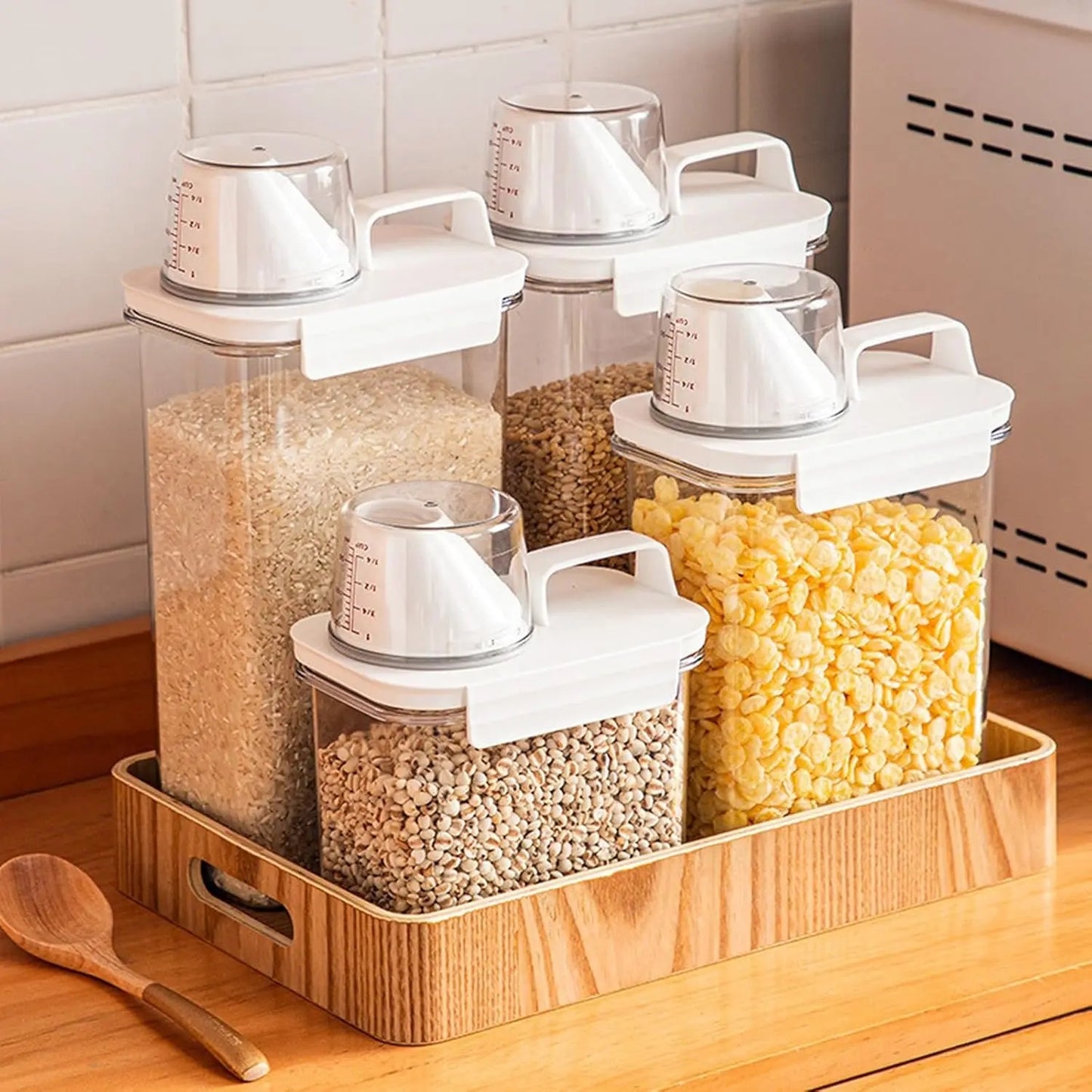 Kitchen Grain Storage Box Moisture-proof And Insect-proof Dry Food Food Preservation Box Container Measuring Cup Kitchen Items