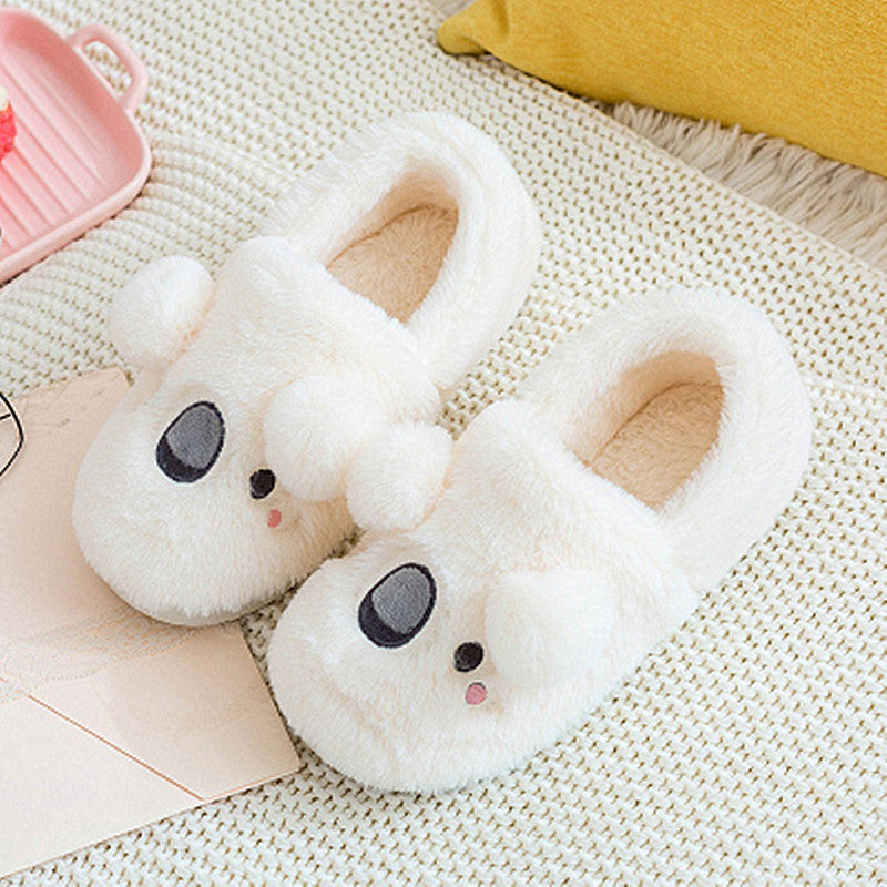 Women's Winter Cute Thick Bottom Non-slip Warm Plush Cotton Slippers