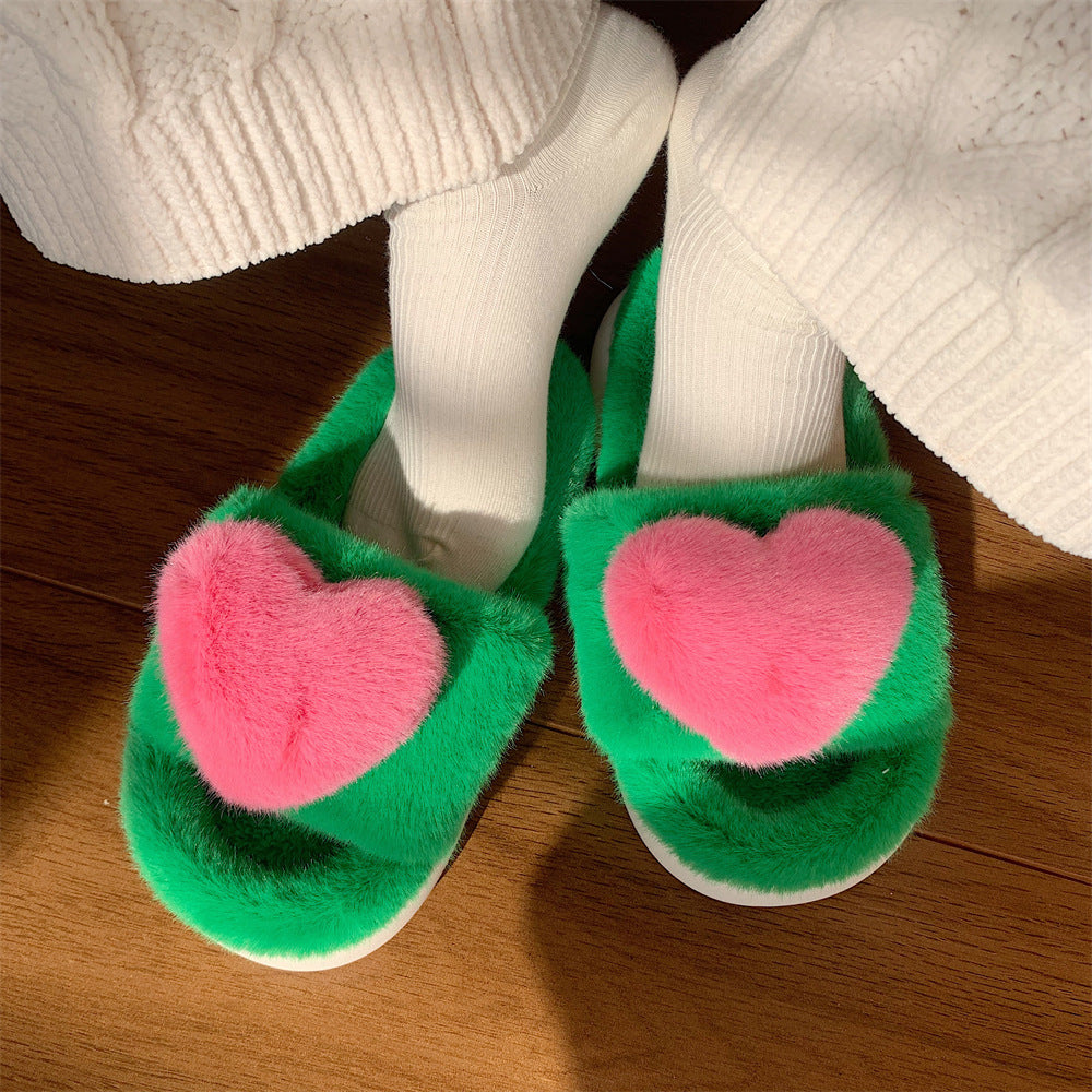 Personality Cute Plush Cotton Slippers Women Fashion Home - Beuti-Ful