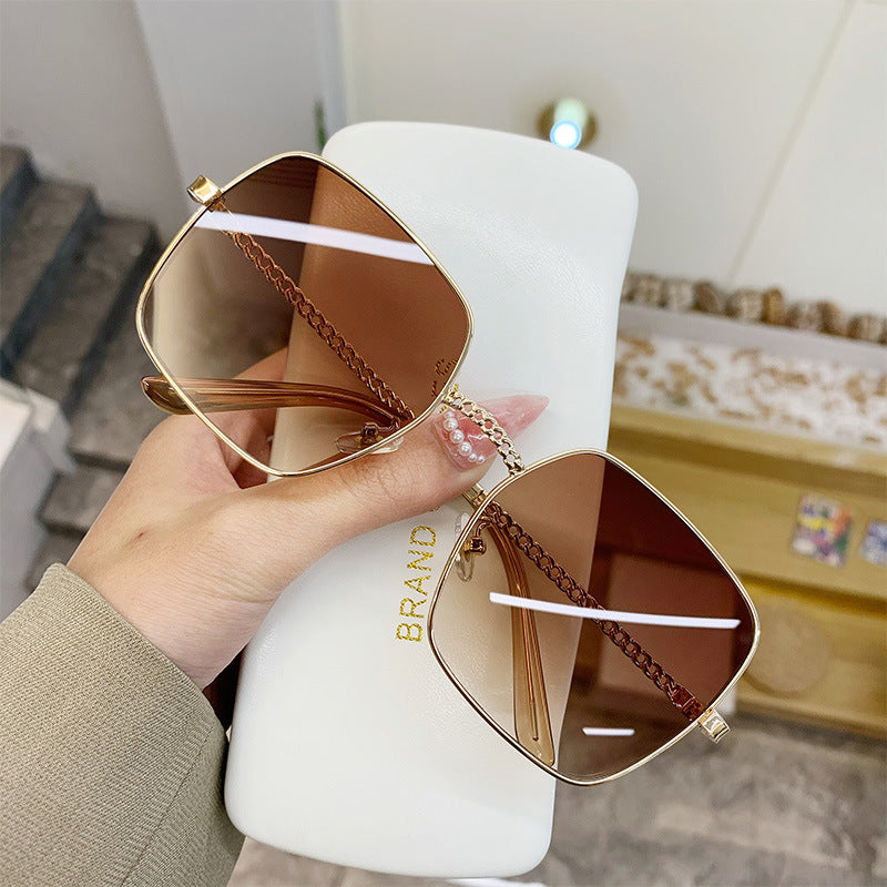Large Frame Frame Hollow Glasses Leg Sunglasses - Beuti-Ful