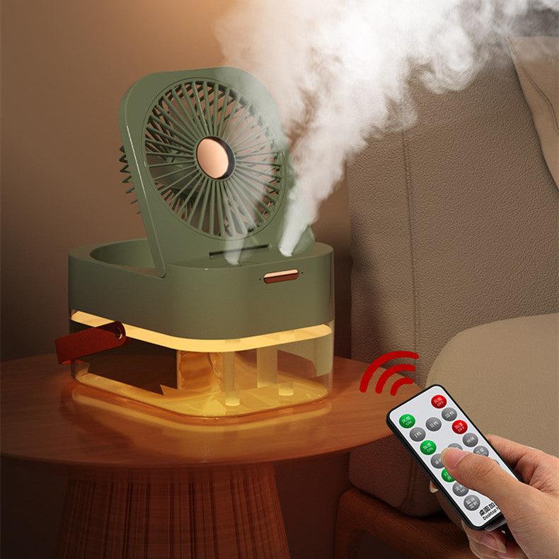 Humidifier Spray Fan Portable Air Cooler Humidifier USB Mist Fan Desktop With Night Light