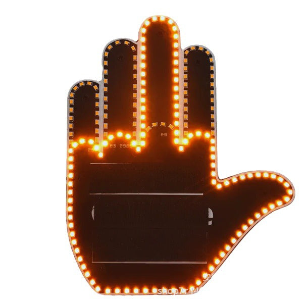 Funny New LED Illuminated Gesture Light Car Finger Light With Remote Road Rage Signs Middle Finger Gesture Light Hand Lamp - Beuti-Ful