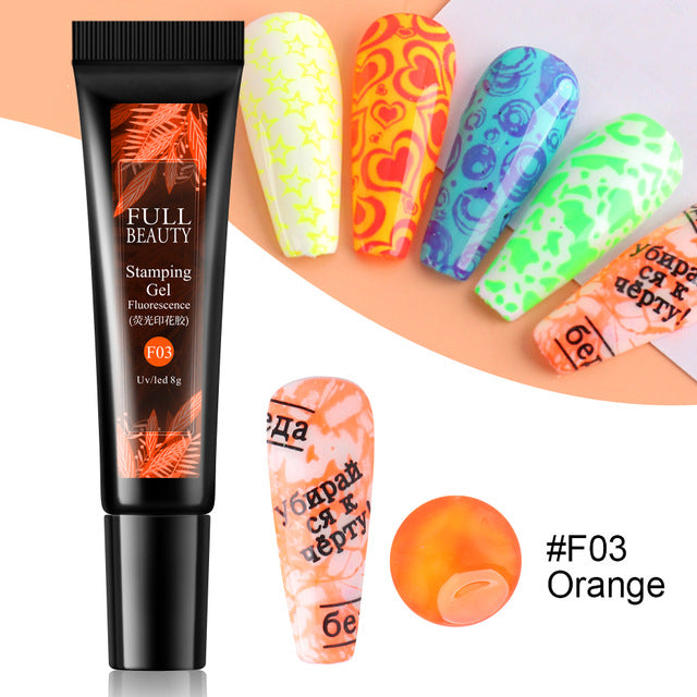 Nail Art Fluorescent Printing Glue, Nail Template Transfer Glue Hose Set - Beuti-Ful