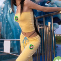 Embroidery Tube Top And High Waist Drawstring Bell-bottomed Pants Two-piece Set - Beuti-Ful