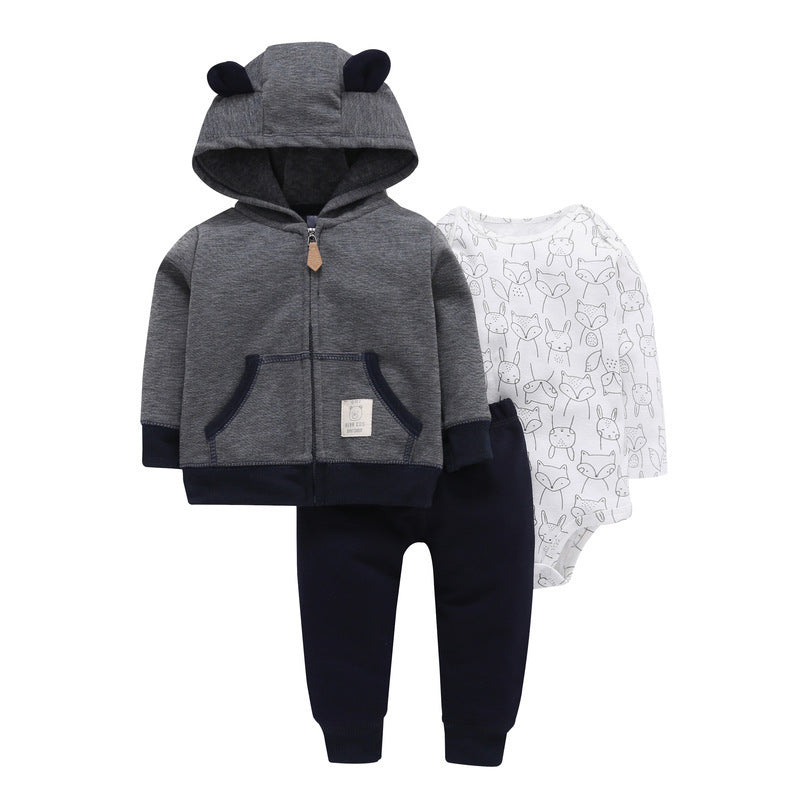 Polar Fleece Hooded Zip Romper Set