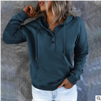 Women's Long-sleeved Hooded Front Eyelet Sweater - Beuti-Ful