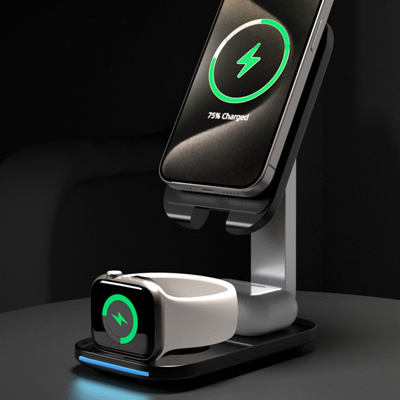 Three-in-one Wireless Charger Bracket Folding Magnetic Suction - Beuti-Ful