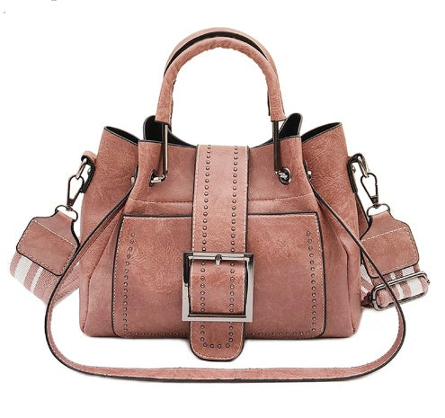 Double Leather Bucket Bag Handbag - Beuti-Ful