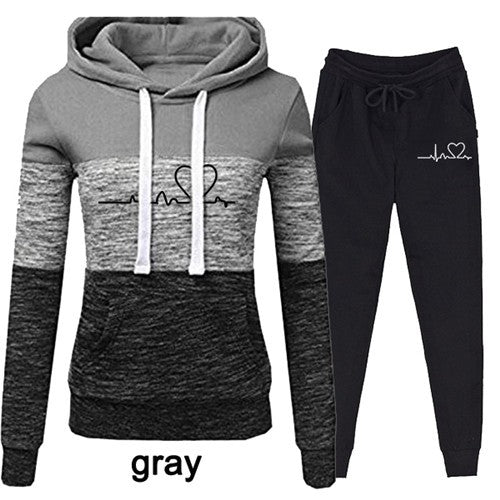 Casual Trackskuit Women Two Piece Set  Hoodies Suit - Beuti-Ful