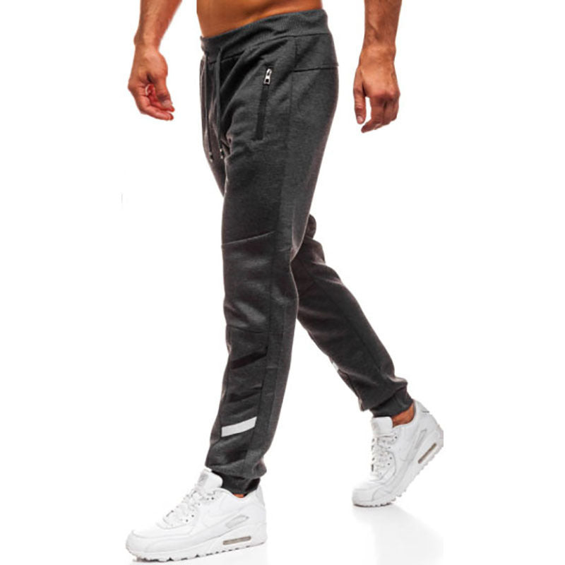 Casual Trousers Drawstring Solid Color Loose Track Pants