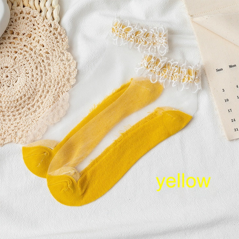 Women's Spring Summer Transparent Socks