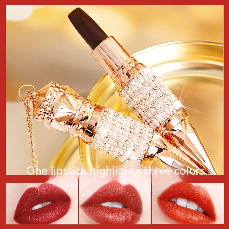 Queen Truncheon Three-color Lipstick Matte Finish Moisturizing Lipstick - Beuti-Ful