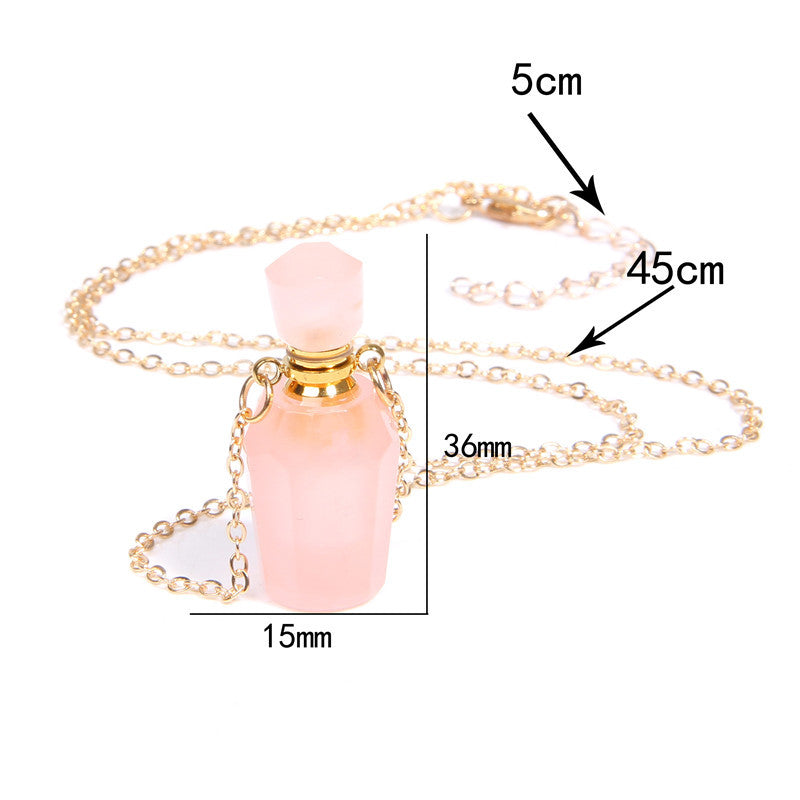 Perfume bottle crystal pendant necklace - Beuti-Ful