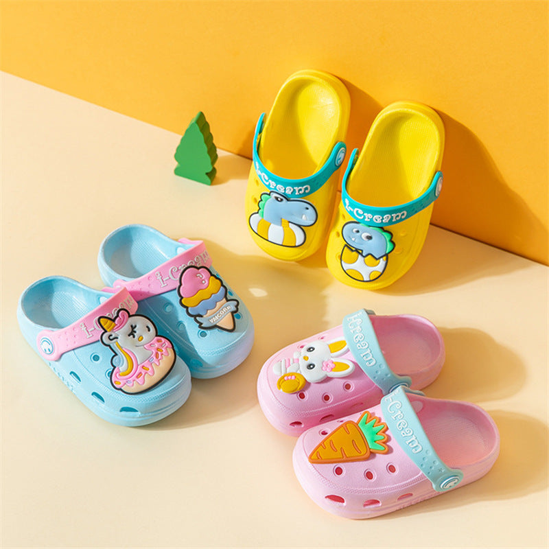 Children's Baotou Slippers Cute Cartoon Indoor Soft Sole Anti Slip