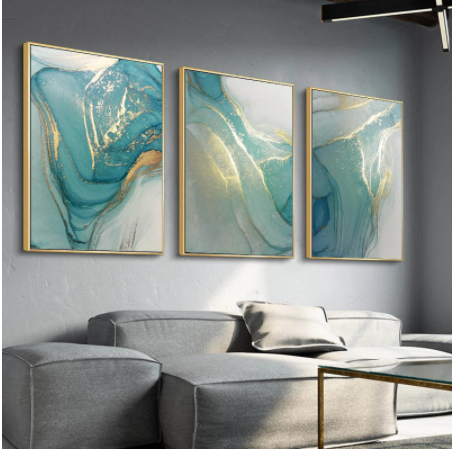 Abstract Liquid Fluid Art Poster Canvas Painting Modern Wall Picture Home Living Room Decor - Beuti-Ful