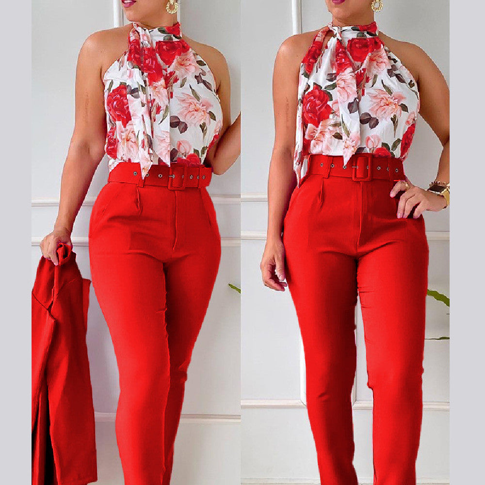 Women's Floral Vest Suit - Beuti-Ful