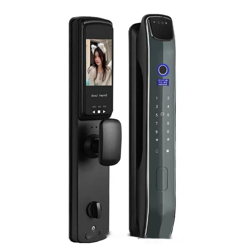 Automatic Fingerprint Lock Household Anti-theft Door 3d Face Recognition Smart Lock Peephole Viewer Password Lock - Beuti-Ful