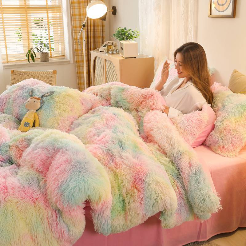 Mink Velvet Color Bedding Set Of Four Pieces - Beuti-Ful
