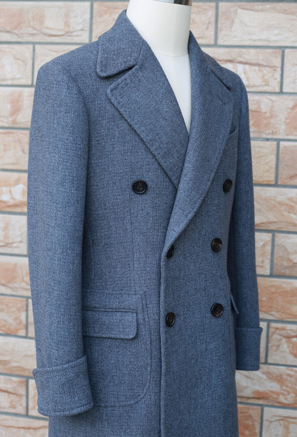 Men's Wool Double Breasted Polo Coat - Beuti-Ful