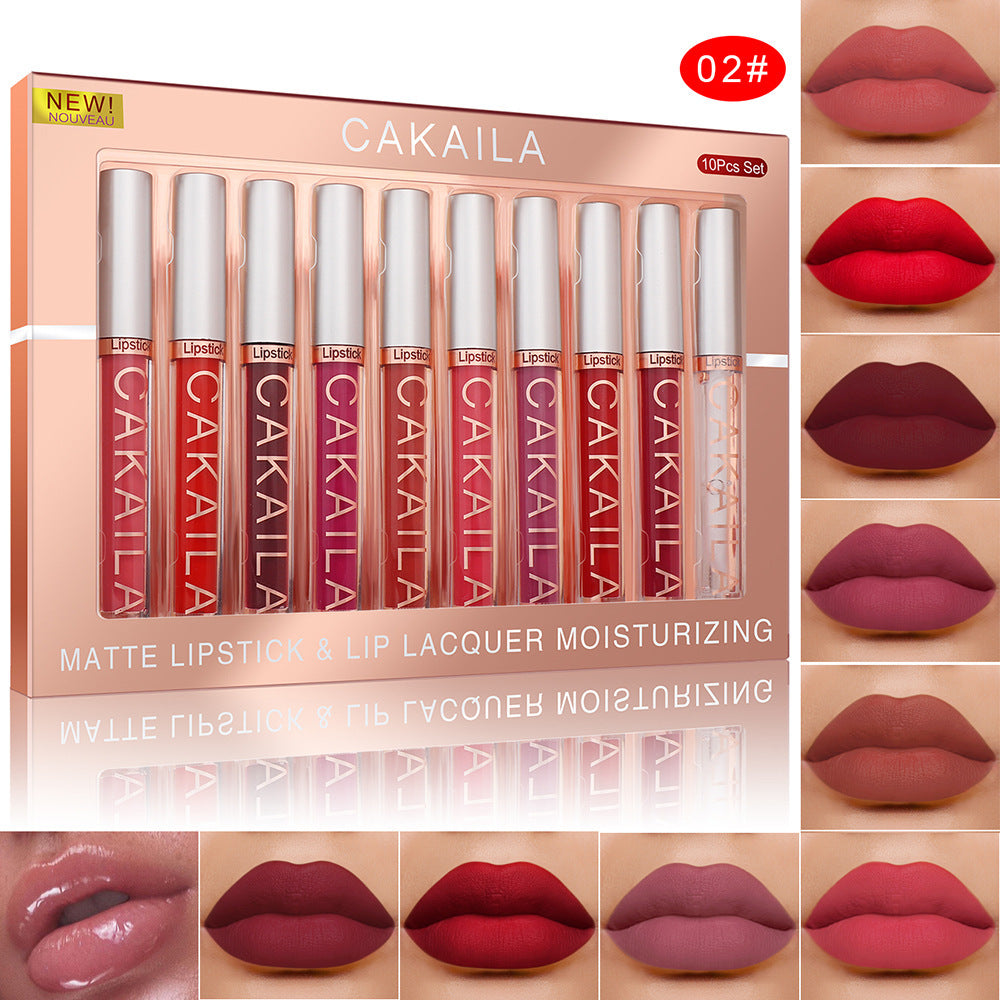 Pack Of 10 Matte Nonstick Cup Waterproof Lip Gloss - Beuti-Ful