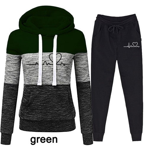 Casual Trackskuit Women Two Piece Set Suit Female Hoodies