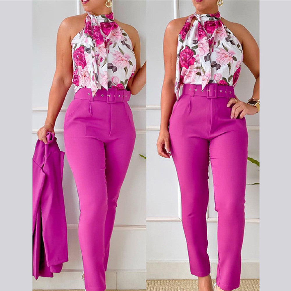 Women's Floral Vest Suit - Beuti-Ful
