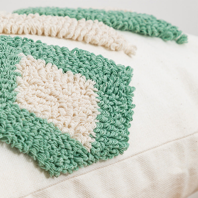 Moroccan Geometric Loop Velvet Tassel Living Room Sofa Cushion Cover - Beuti-Ful