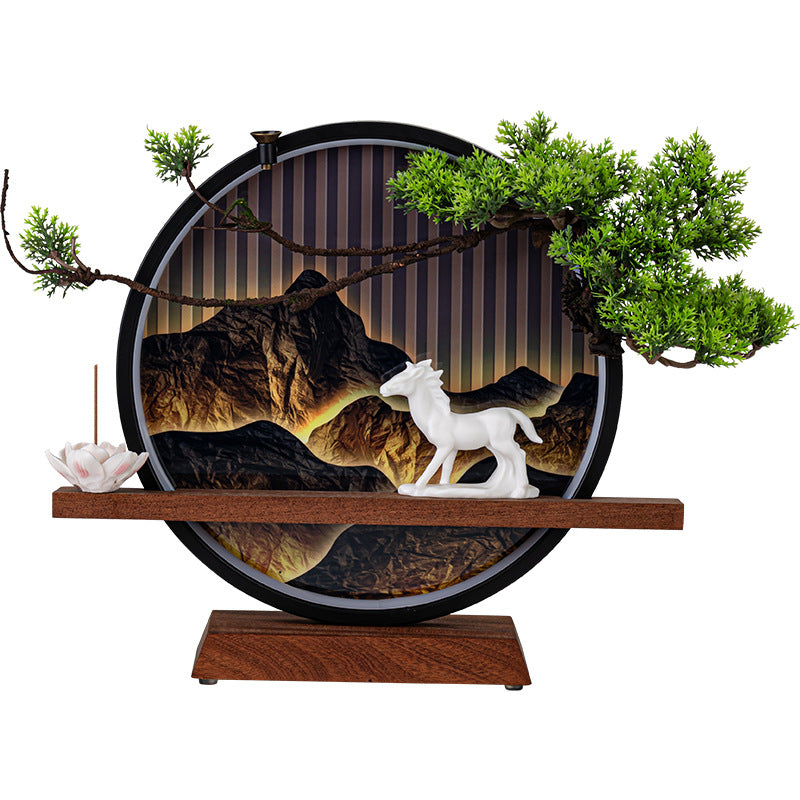 Lamp Circle Backflow Incense Ceramic Horse Ornament