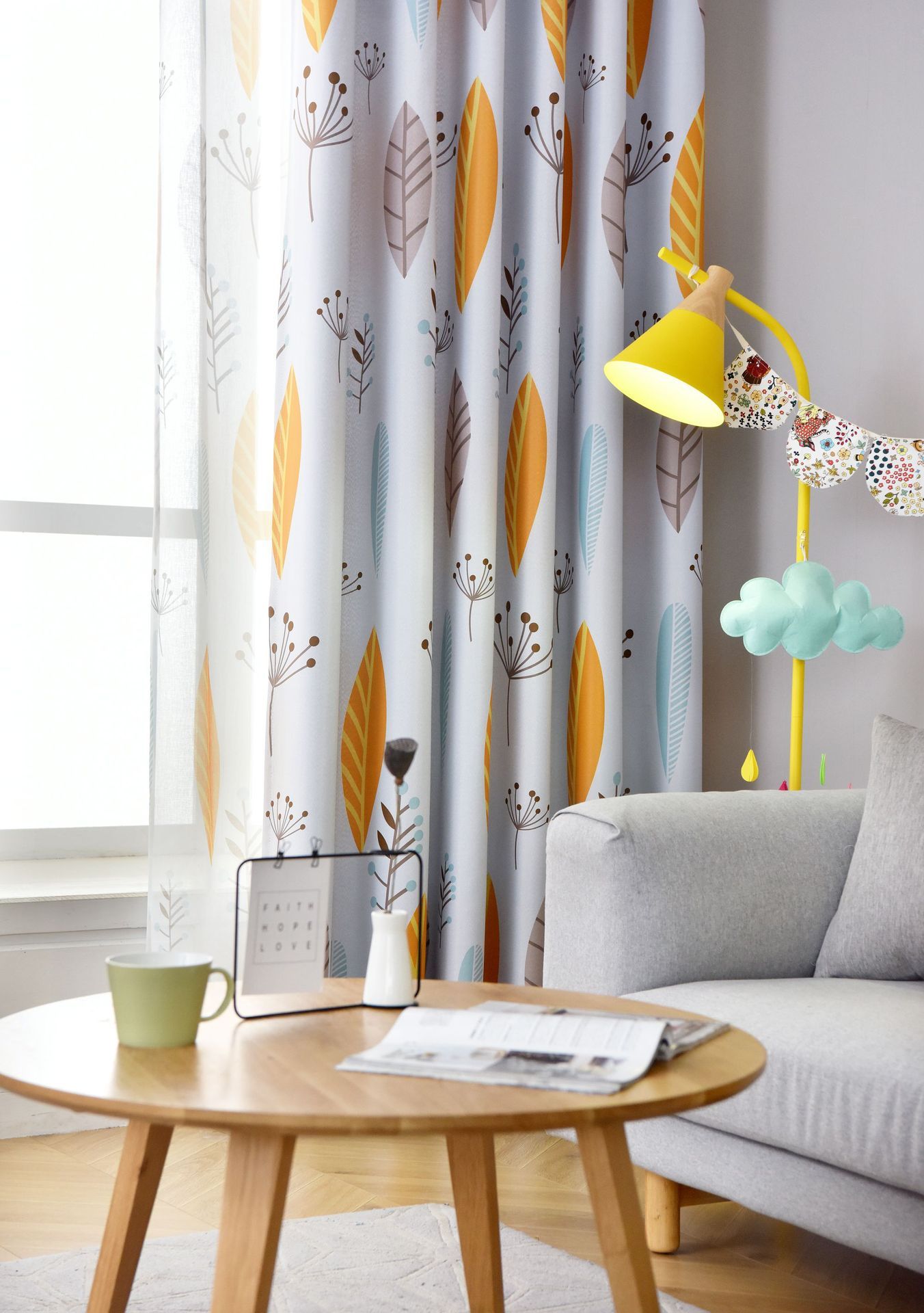 Nordic Style Nordic Leaf Curtain Shading Bedroom Living Room Shading Curtains