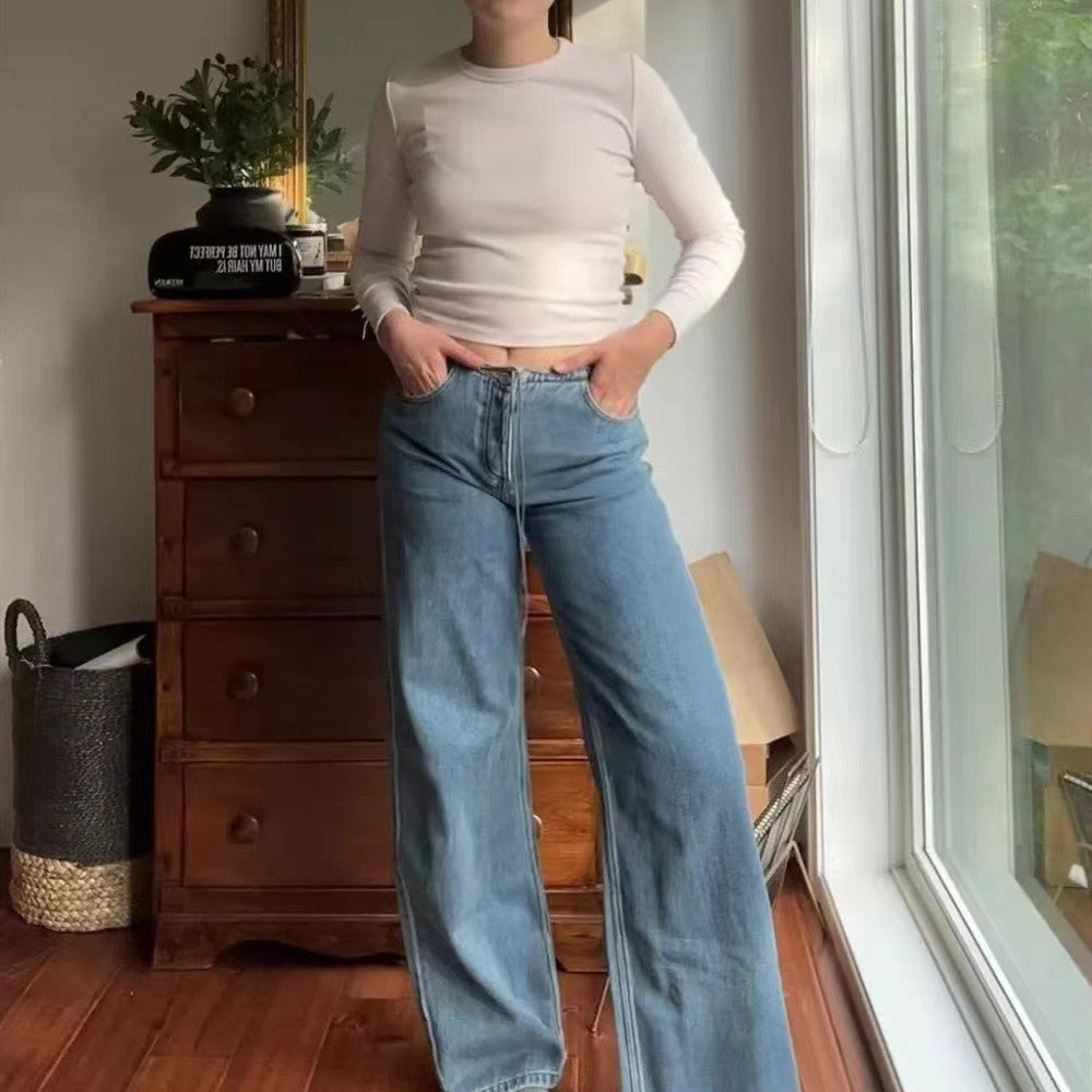 Low Waist Wide Leg Women's Jeans Fashion Loose - Beuti-Ful