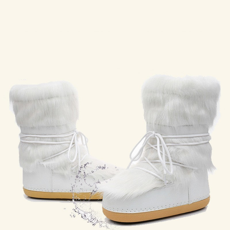 Winter Space Boots Furry Moon Boot Snow Boots For Women Fleece-lined Women - Beuti-Ful