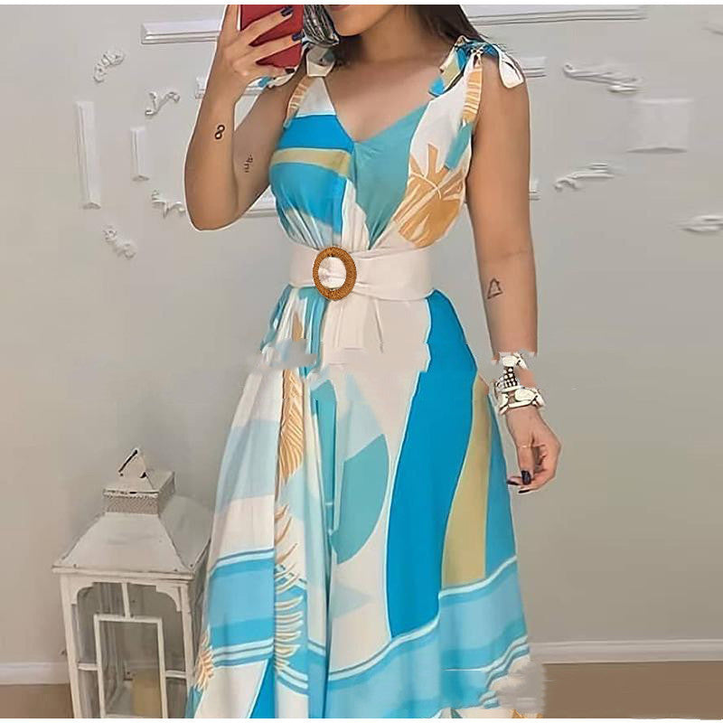 Blue Lace Dress Without Positioning Printing - Beuti-Ful