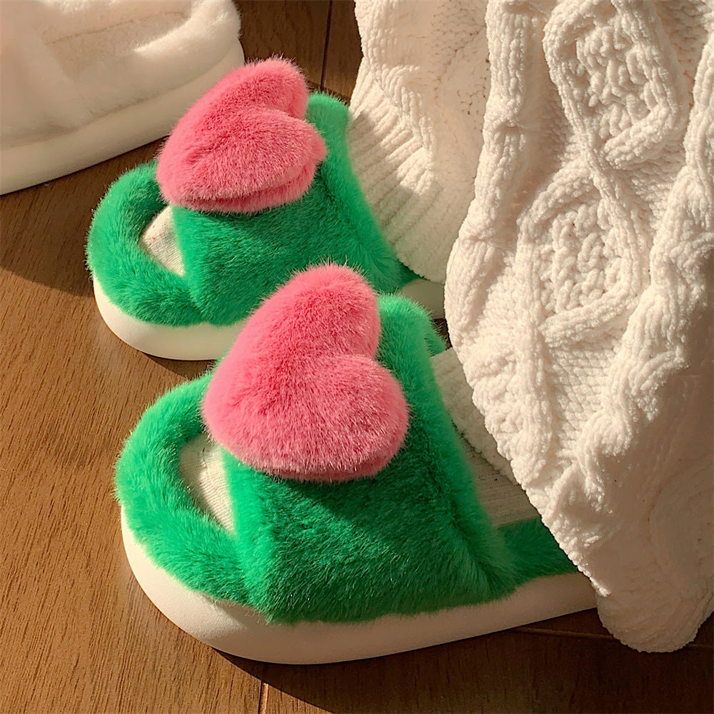 Personality Cute Plush Cotton Slippers Women Fashion Home - Beuti-Ful