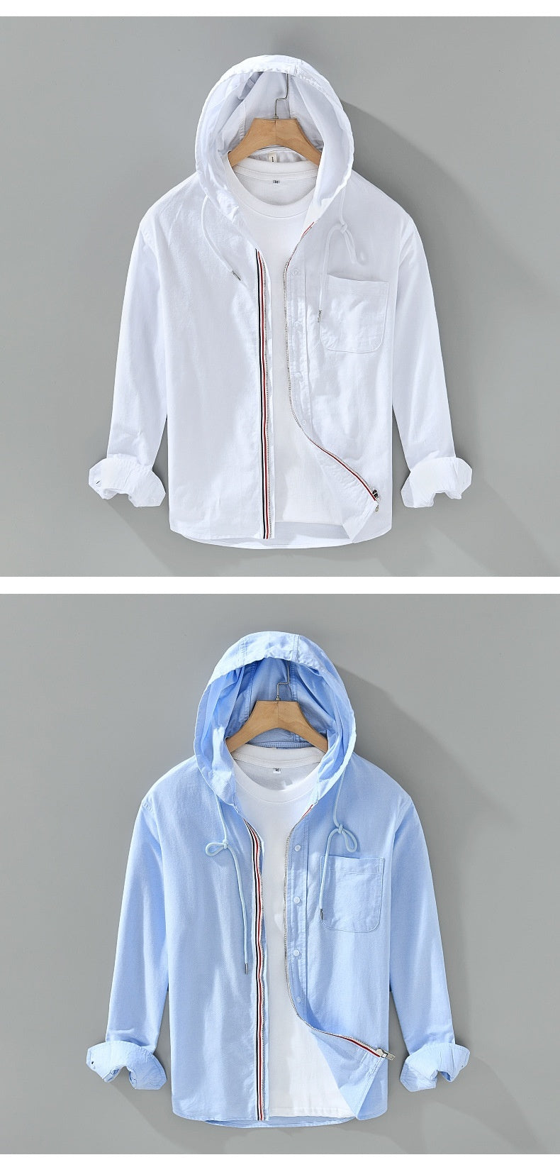Cotton Hooded Shirt Coat American Casual Men - Beuti-Ful
