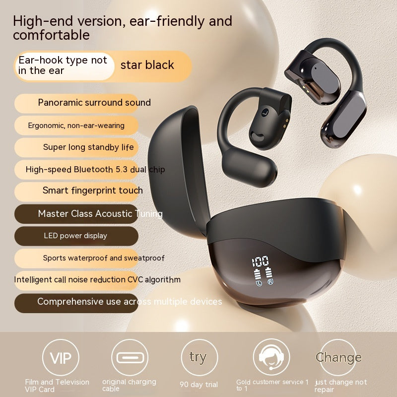 Wireless Ear Hook Bluetooth Headset Gas Bone Conduction Long Endurance - Beuti-Ful