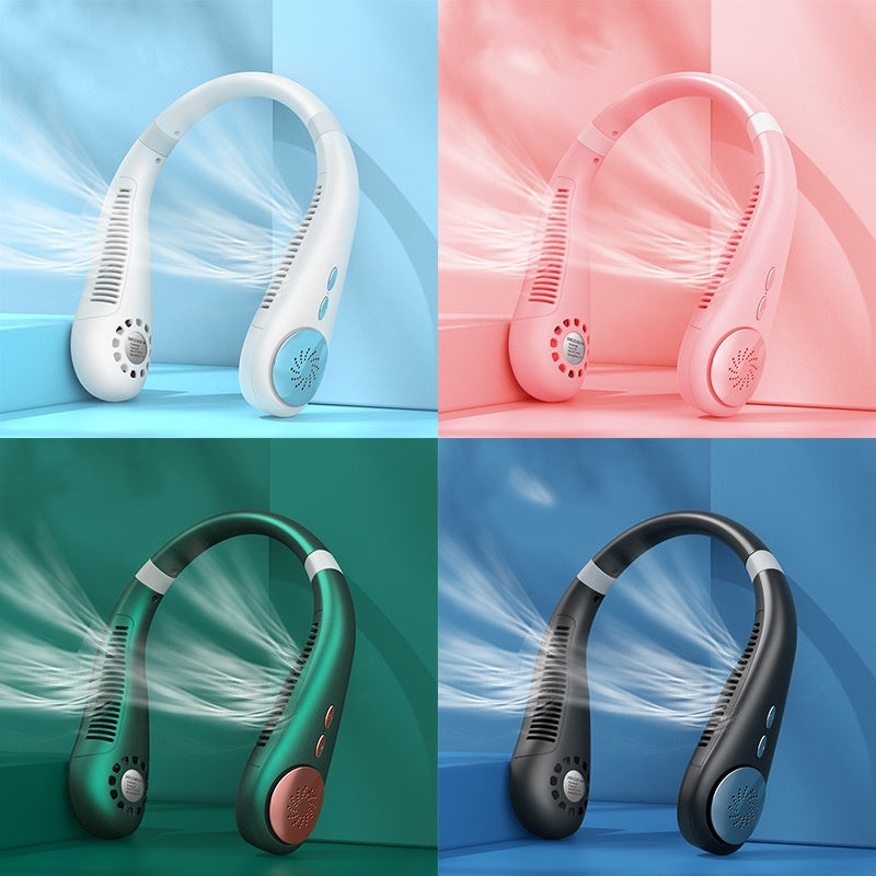 Rechargeable Portable Mini Leafless Halter Fan - Beuti-Ful