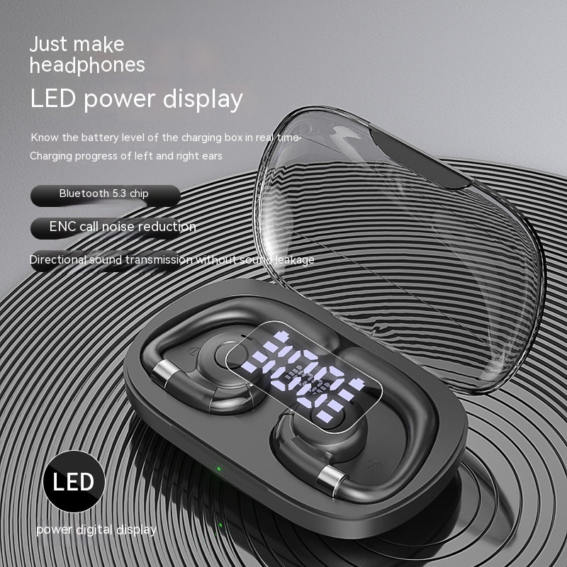 Non-entry Ear-mounted Sports Digital Display Noise Reduction Wireless Bluetooth Headset - Beuti-Ful