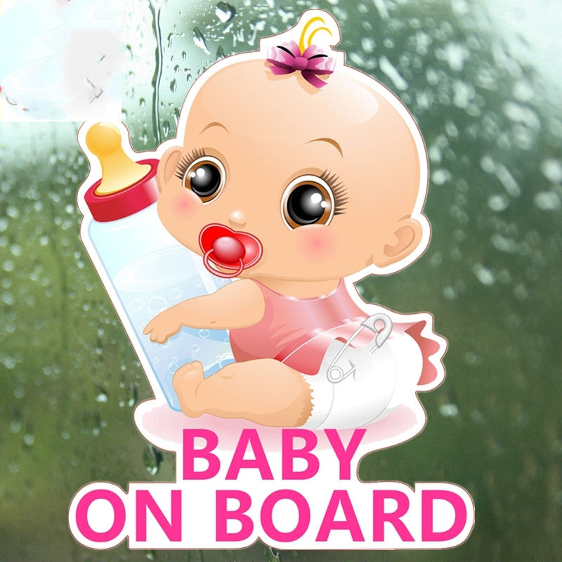 Baby On Board Princess Bottle Car Reflective Sticker - Beuti-Ful